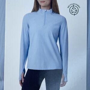 Mondetta Women's S Active Ribbed 1/2 Zip Top Blue e0754
